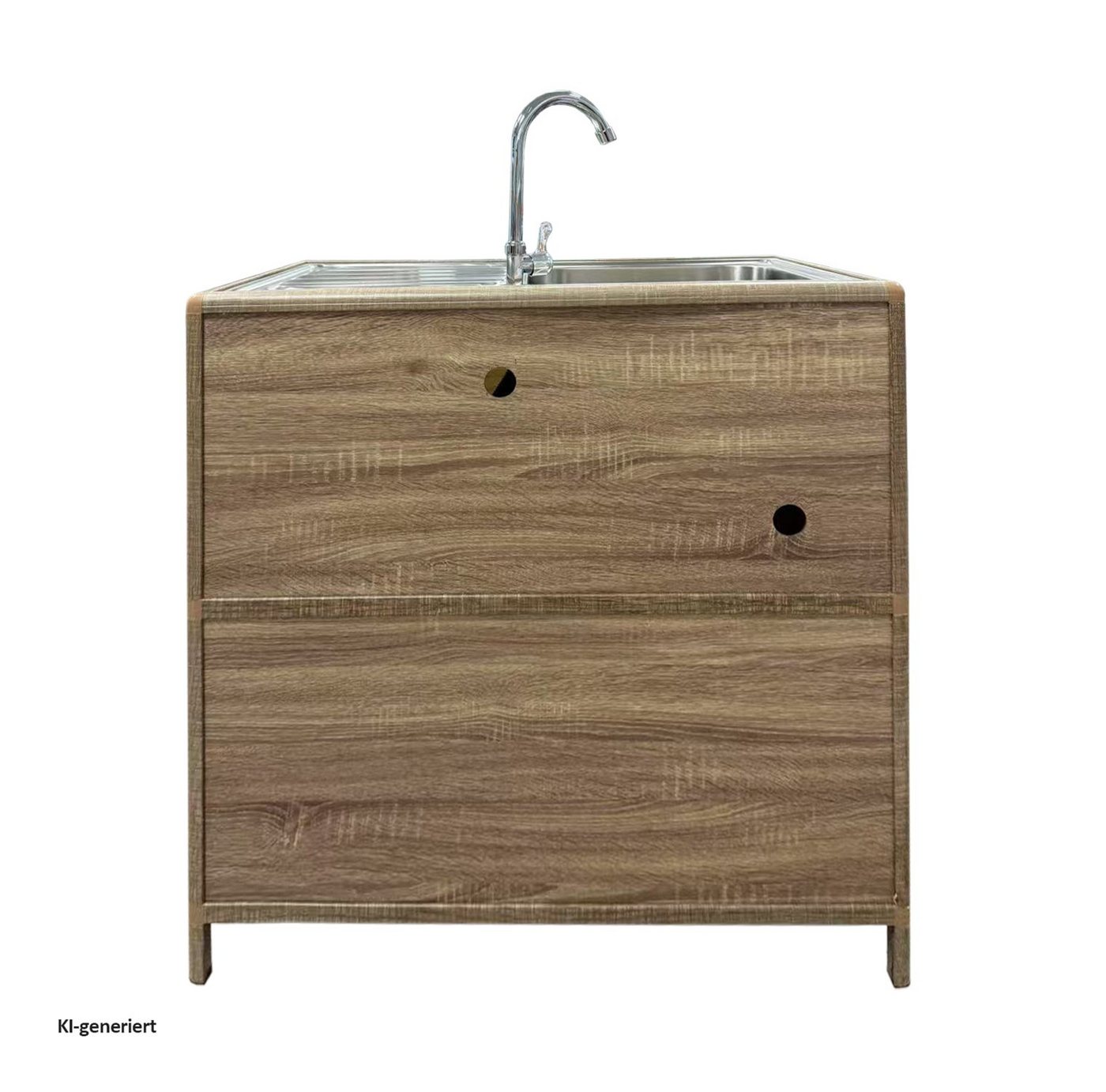 HTI-Living Küchenspüle Spüle mit Abtropfläche und Unterschrank, 83/43 cm, (Stück, 1 Outdoorspüle), für Garten und Camping mit Edelstahl-Armatur Bild 2