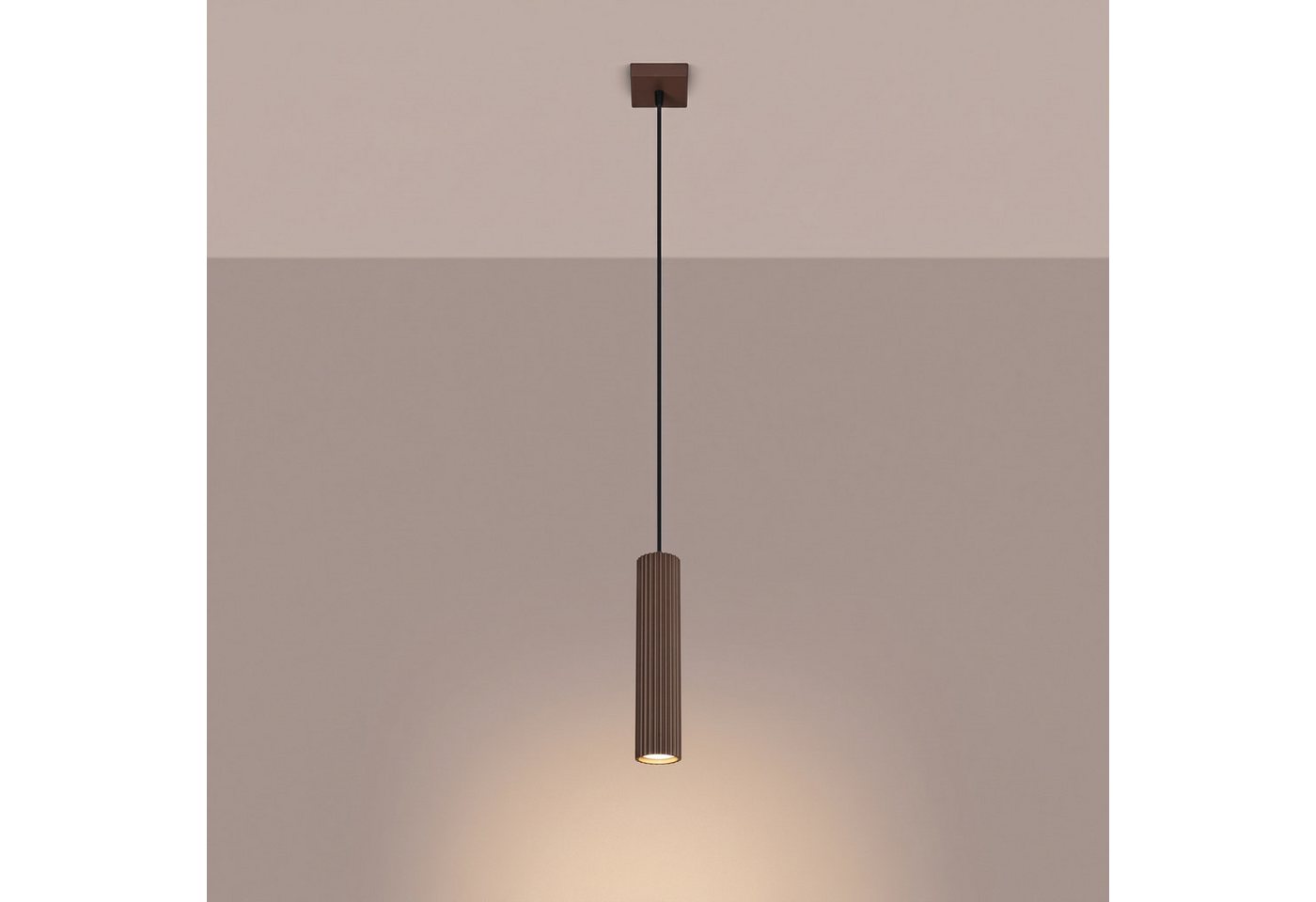 SOLLUX lighting Hängeleuchte Pendelleuchte KARBON 1 braun, Nicht enthalten Bild 3