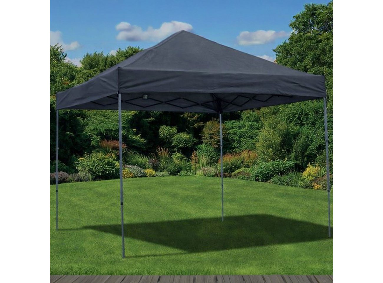 Westerholt Faltpavillon Faltpavillon 3x3m Ultra-Kompakt Schwarz Partyzelt inkl. 2 Seitenteile, Pop-Up Gartenzelt flexibler Sichtschutz-Set 1,86m Durchgang Bild 5