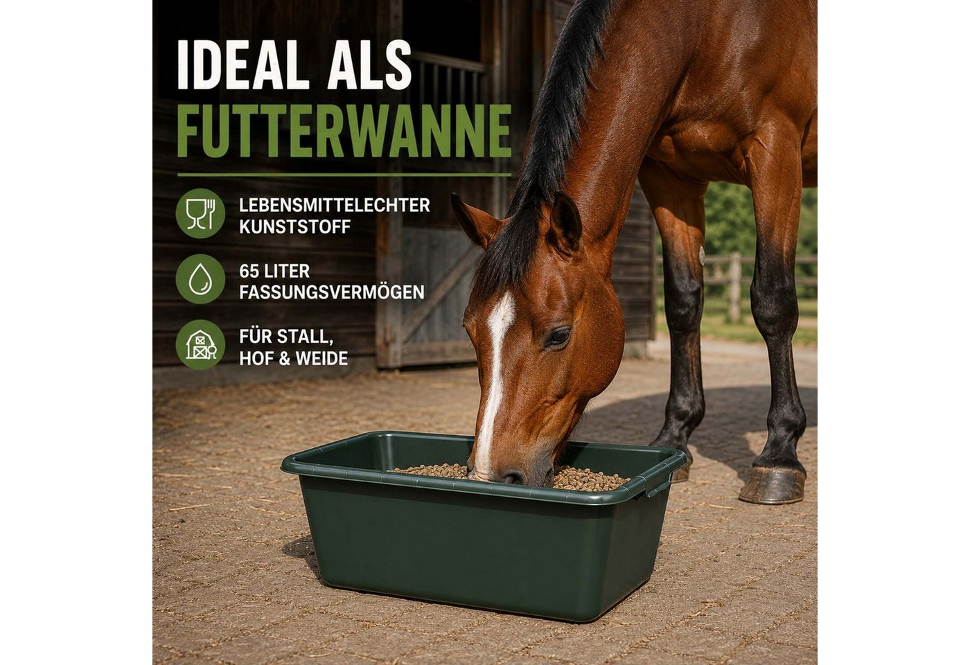 BURI Baueimer Jagdwanne Wildwanne 90/65/40 Liter Wanne XXL eckig HDPE Kunststoff Bild 3