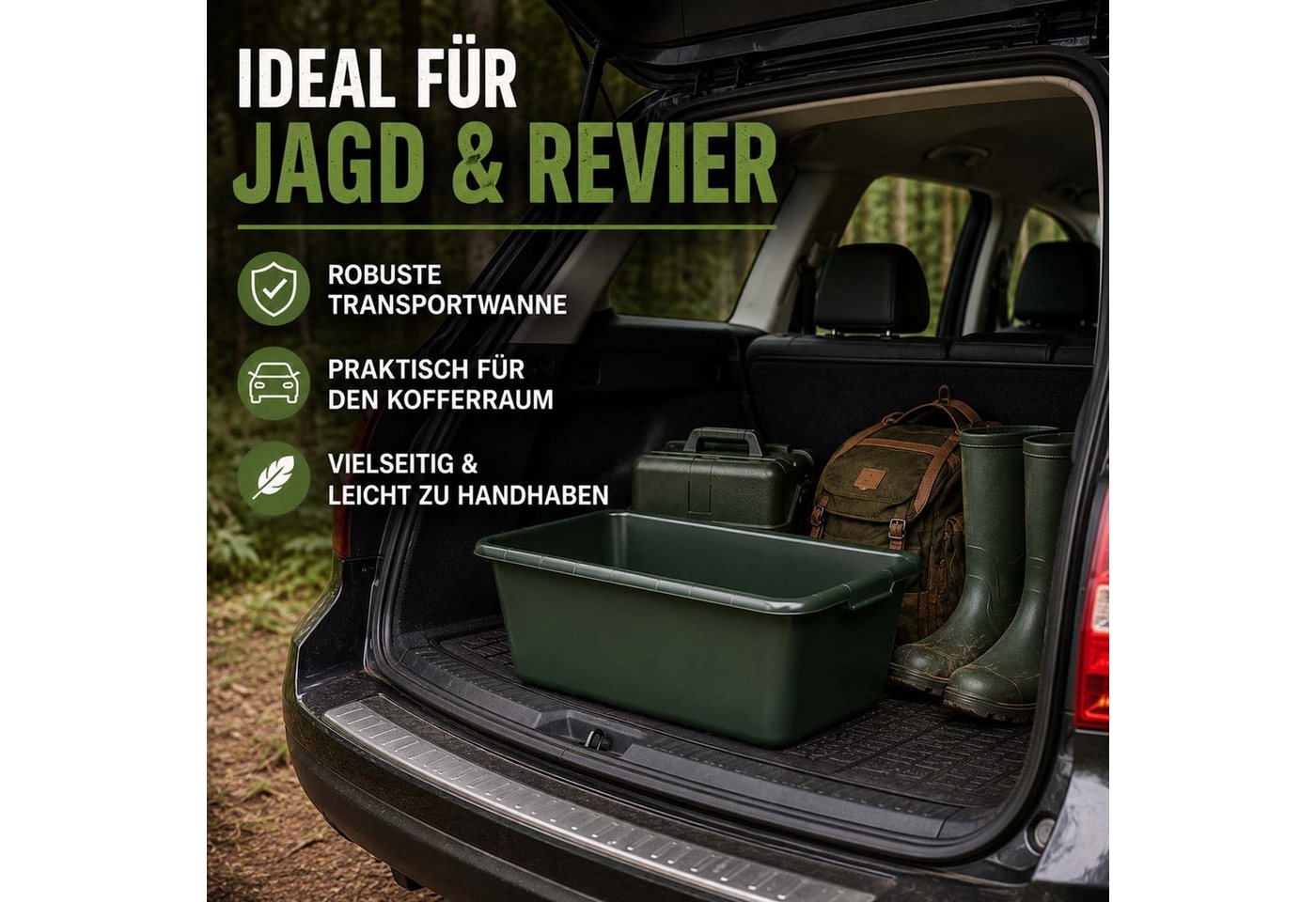 BURI Baueimer Jagdwanne Wildwanne 90/65/40 Liter Wanne XXL eckig HDPE Kunststoff Bild 4