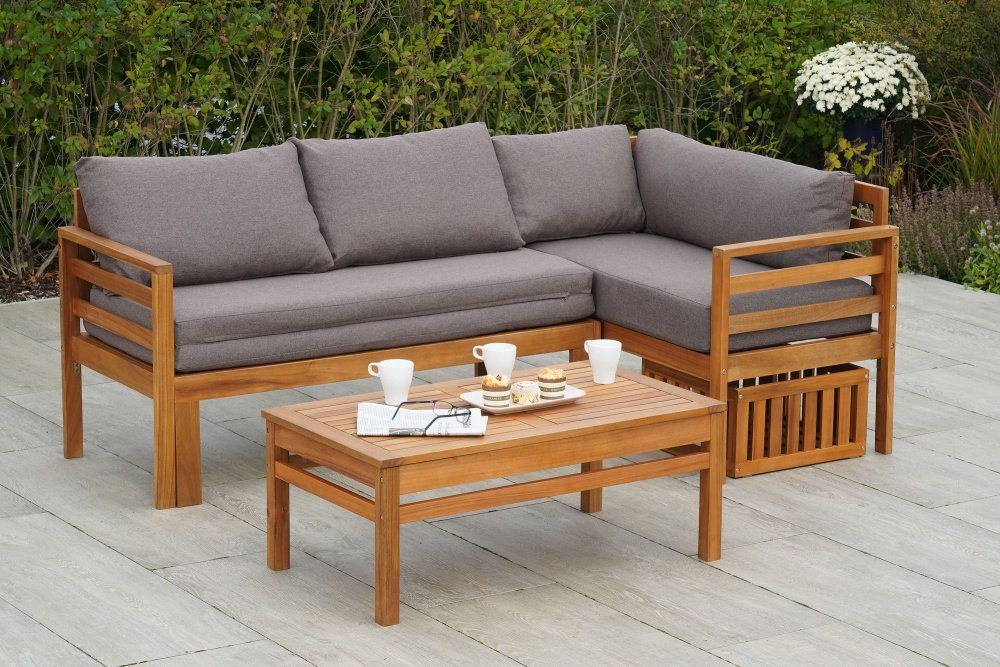Gartenmöbel Ambiente Gartenlounge-Set Paraguay, (Multifunktionsset, Eckset mit ausziehbarer Sitzfläche), ausziehbare Sitzfläche, höhenverstellbarer Tisch Bild 3