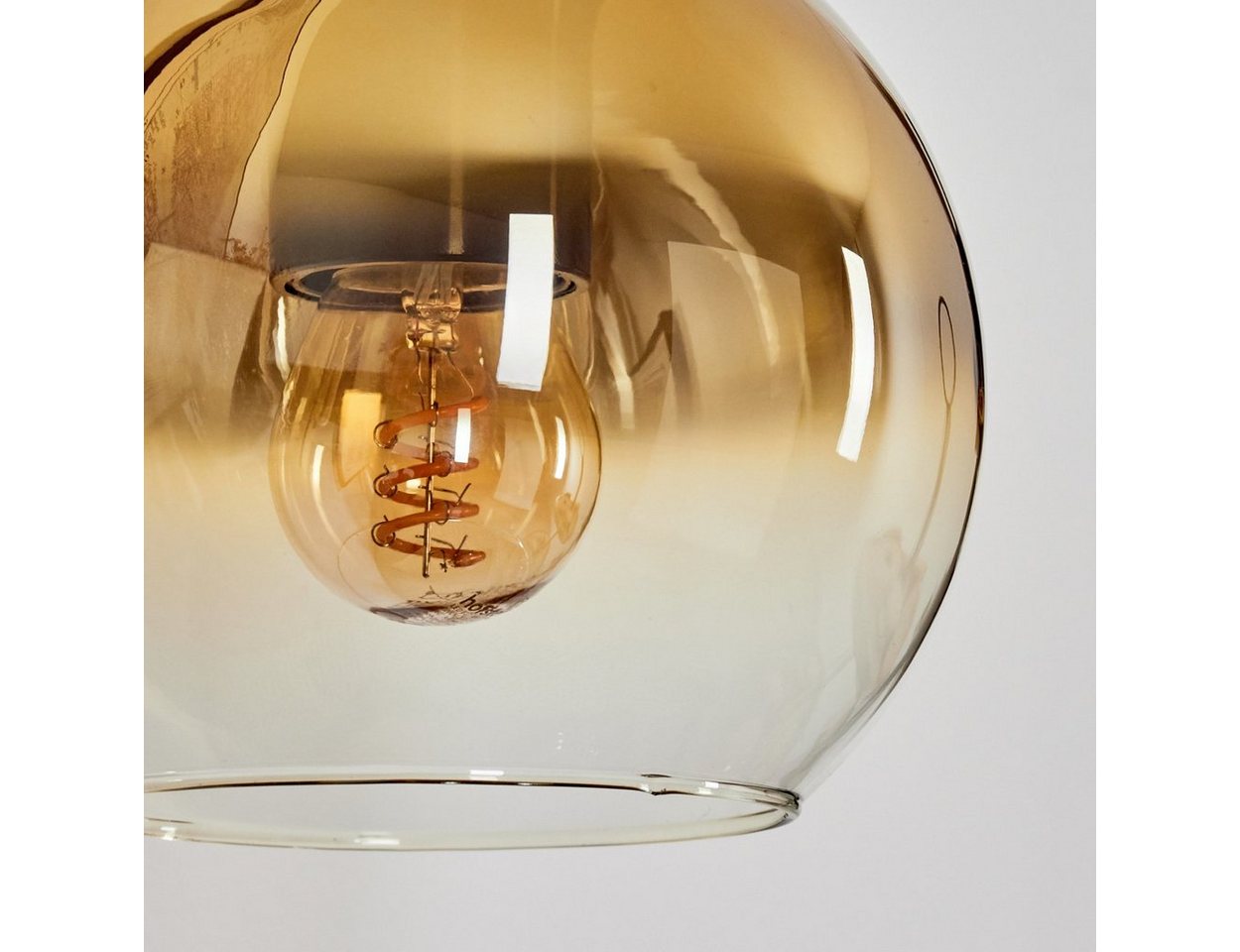 hofstein Wandleuchte Wandlampe aus Metall/Holz/Glas in Schwarz/Natur/Gold/Klar, ohne Leuchtmittel, Leuchte mit Glasschirm, An/-Auschalter, 1xE27, ohne Leuchtmittel Bild 2