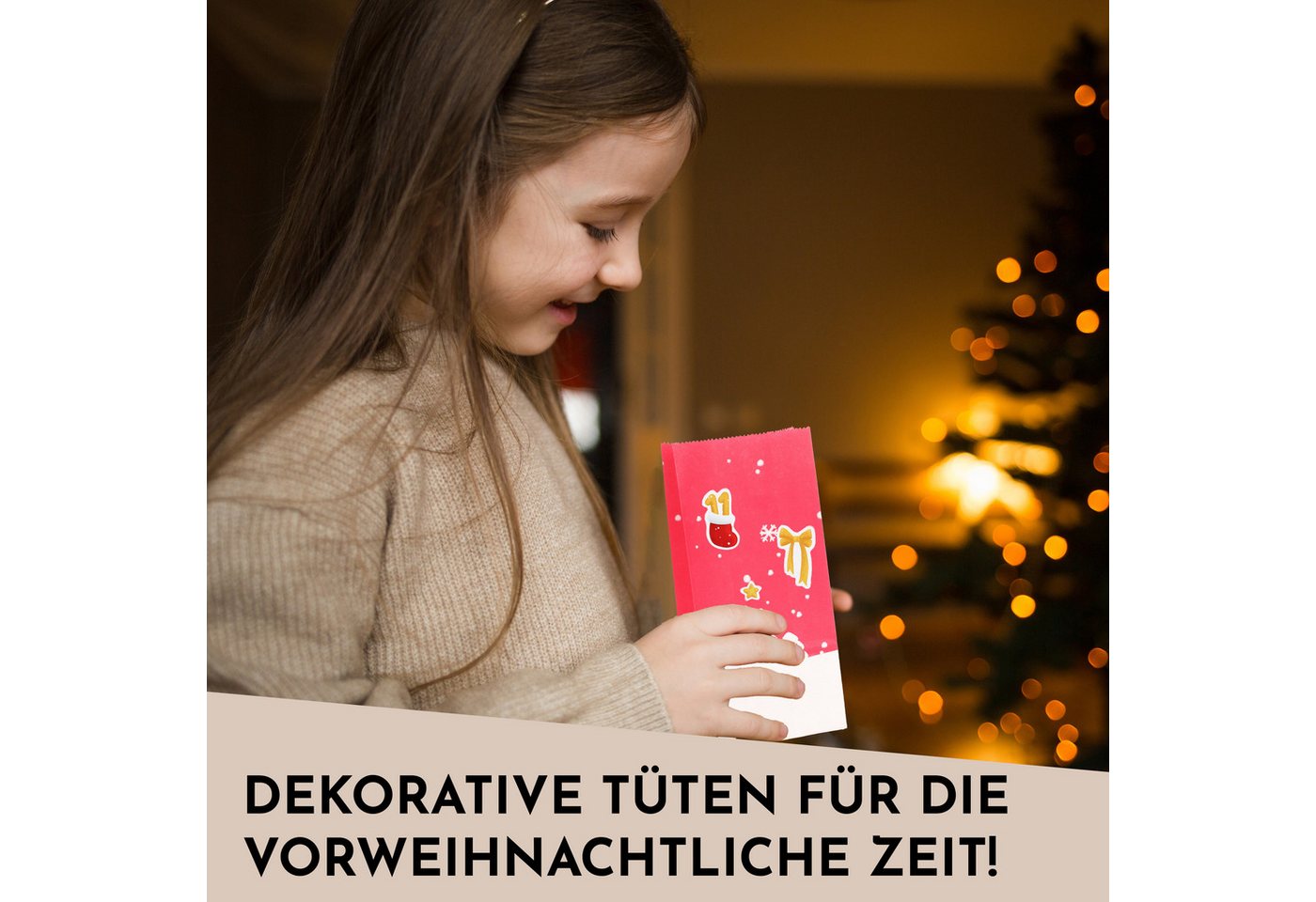Nordstern befüllbarer Adventskalender 24 Papiertüten, Weihnachtsaufkleber, Juteschnur und Holz Klammern, Geschenktüten zum Basteln und Verschenken Bild 5