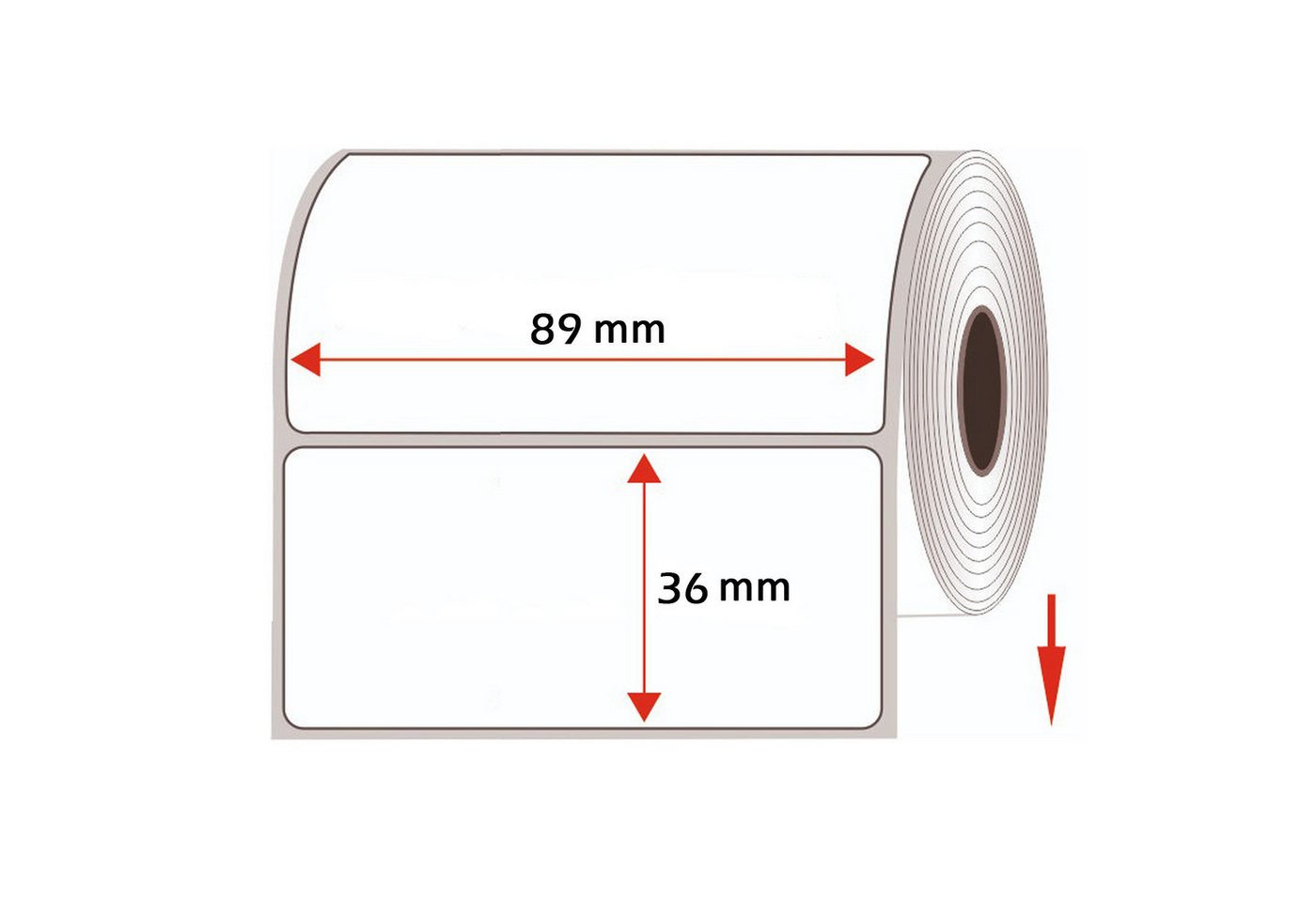 GoodMarkt Etiketten 89x36mm Selbstklebende Thermo Etiketten auf Rolle 1000 Labels, Adressetiketten Haushaltsetiketten Bedruckbar Aufkleber für Büro Küche Bild 2