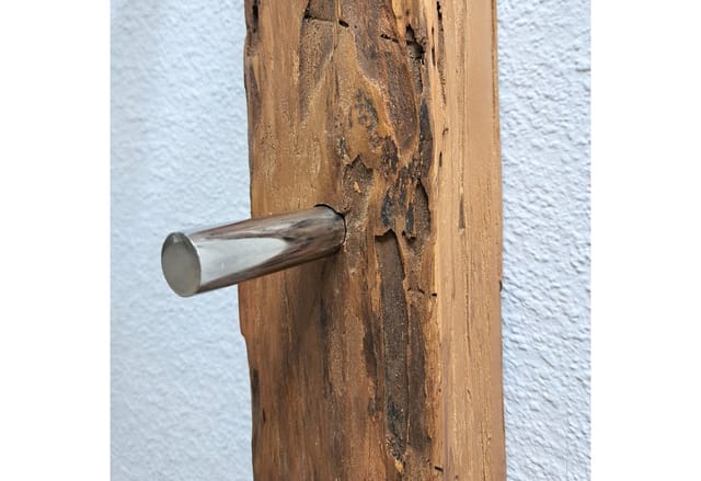 Möbel Akut Wandgarderobe Wandgarderobe 145 cm Teakholz mit 3 Haken B/H/T: 34/145/30 cm