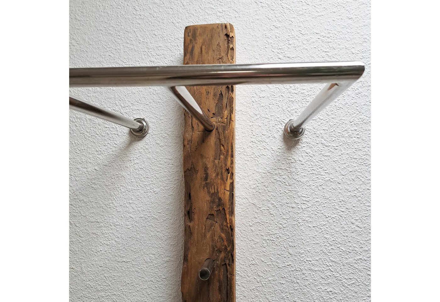 Möbel Akut Wandgarderobe Wandgarderobe 145 cm Teakholz mit 3 Haken B/H/T: 34/145/30 cm Bild 4