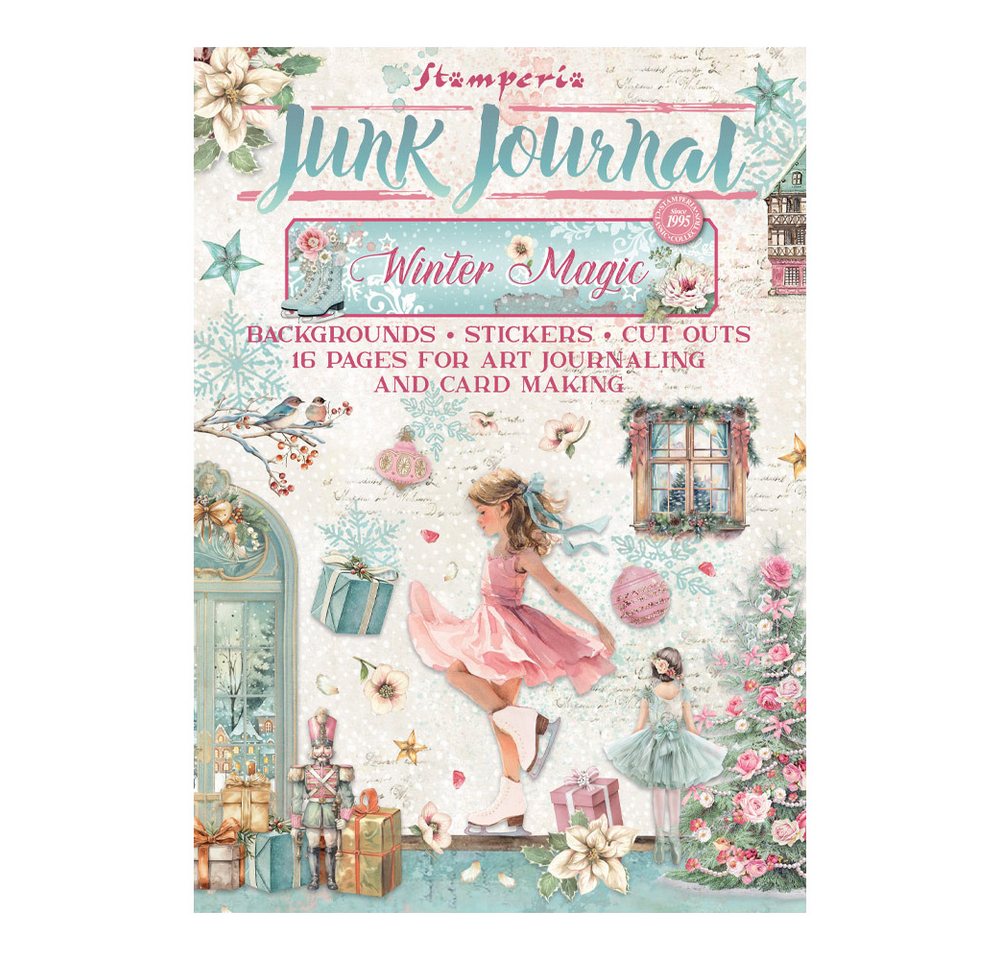 Stamperia Motivpapier Junk Journal Book Winter Magic, 16 Blatt