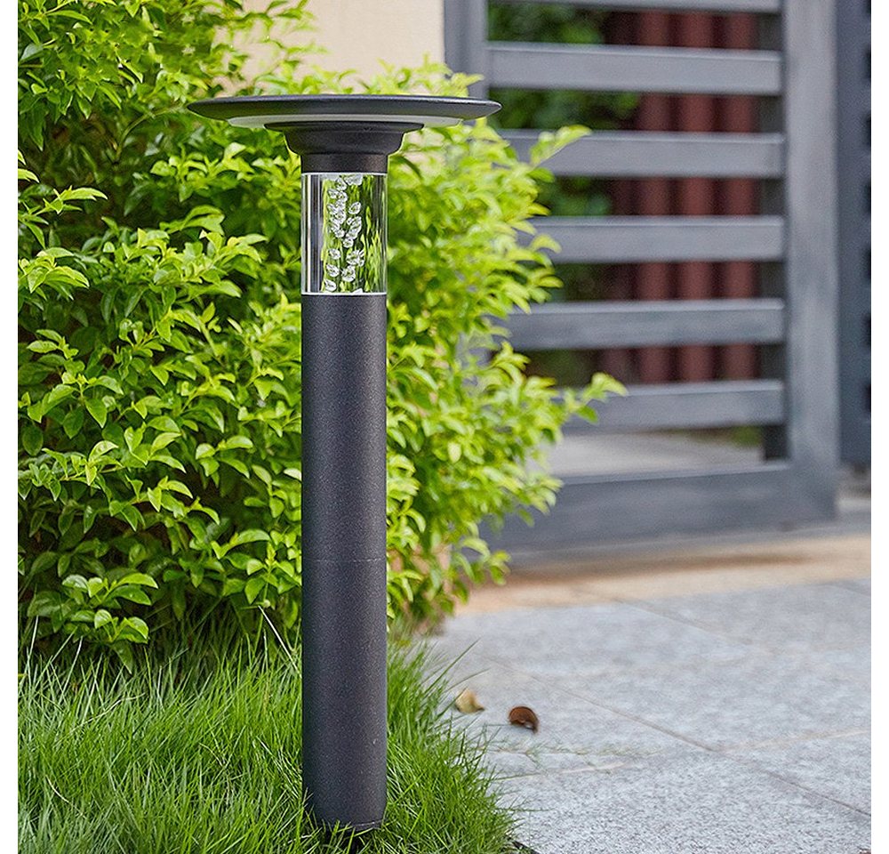 Arnusa LED Außen-Stehlampe Solar Sockelleuchte Wegeleuchte Pollerleuchte 55 cm Gartenlampe, Farbsteuerung, LED fest integriert, Warmweiß, Kaltweiß, 360 lm, Duo Color Bild 3