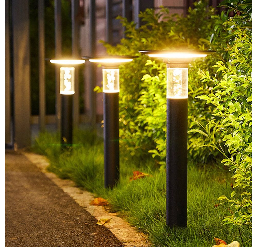 Arnusa LED Außen-Stehlampe Solar Sockelleuchte Wegeleuchte Pollerleuchte 55 cm Gartenlampe, Farbsteuerung, LED fest integriert, Warmweiß, Kaltweiß, 360 lm, Duo Color Bild 4