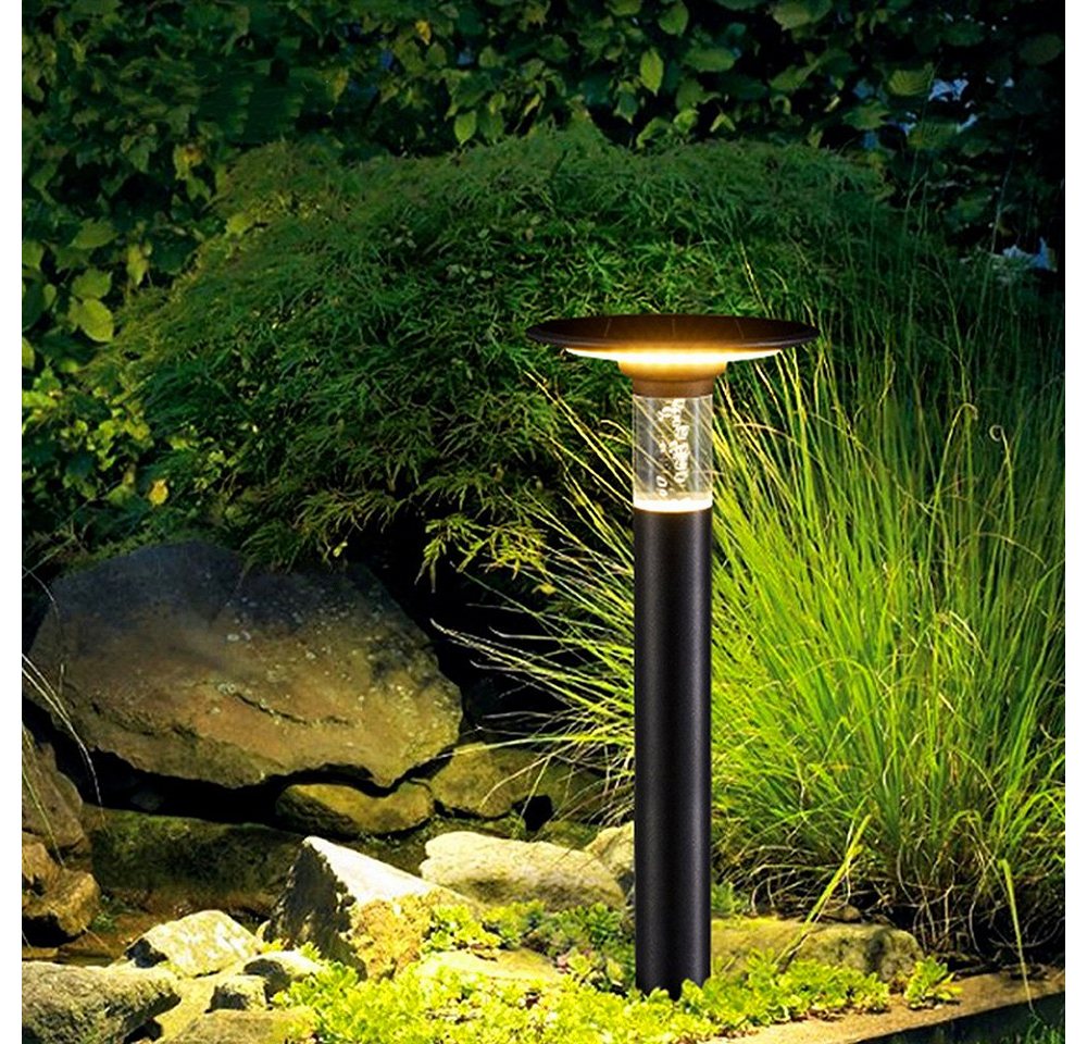 Arnusa LED Außen-Stehlampe Solar Sockelleuchte Wegeleuchte Pollerleuchte 55 cm Gartenlampe, Farbsteuerung, LED fest integriert, Warmweiß, Kaltweiß, 360 lm, Duo Color Bild 5