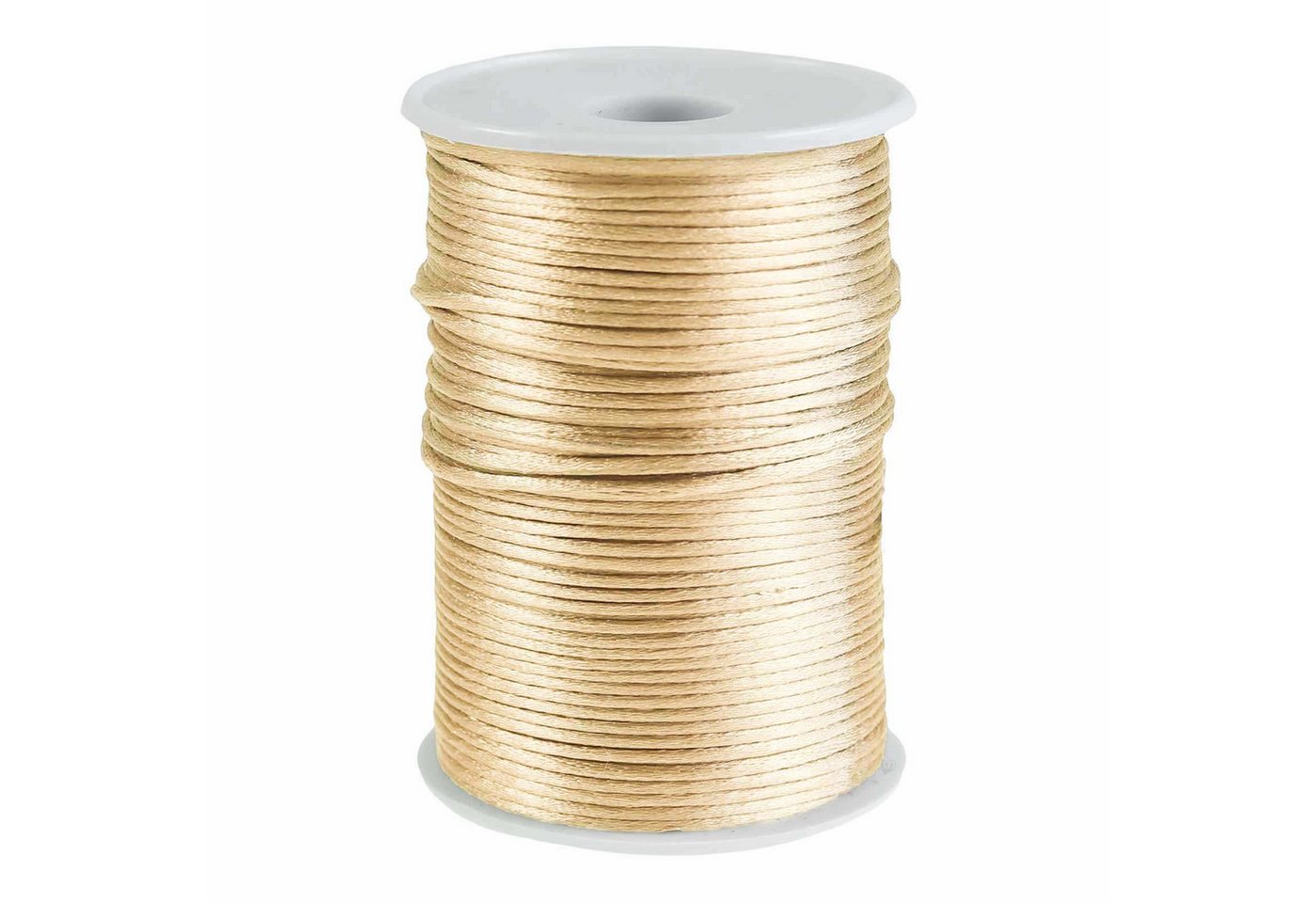 maDDma Kordel 90m Satinschnur 2mm Satinkordel Schmuck-Kordel Kumihimo Bänder, beige