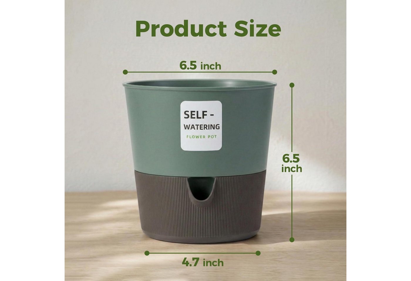 LuxusKollektion Blumentopf Blumentopf Selbstbewässernd 3er 16,5cm Bewässerungssystem Grün 1 Bild 3