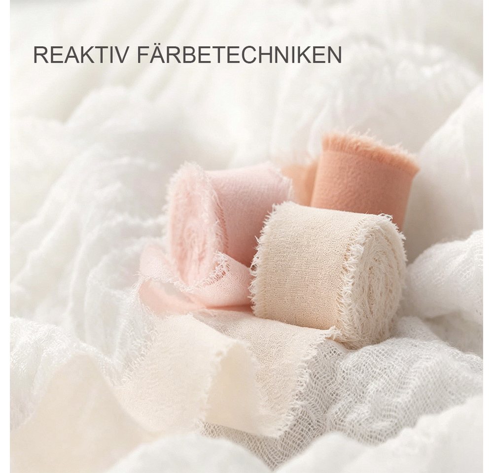 AFKSMILE Bastelband Schleifenband 15 Farbe 4 cm x 5 m,Geschenk-Chiffon-Fransenstoffband Bild 2