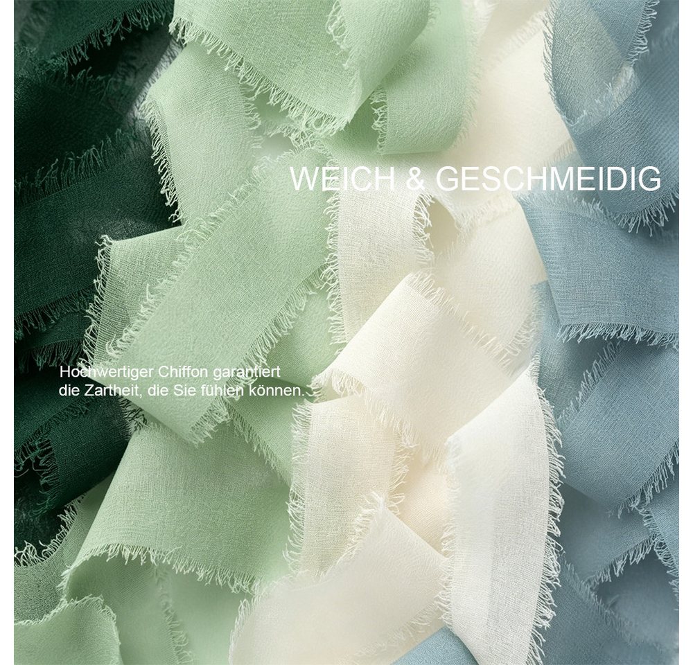 AFKSMILE Bastelband Schleifenband 15 Farbe 4 cm x 5 m,Geschenk-Chiffon-Fransenstoffband Bild 5