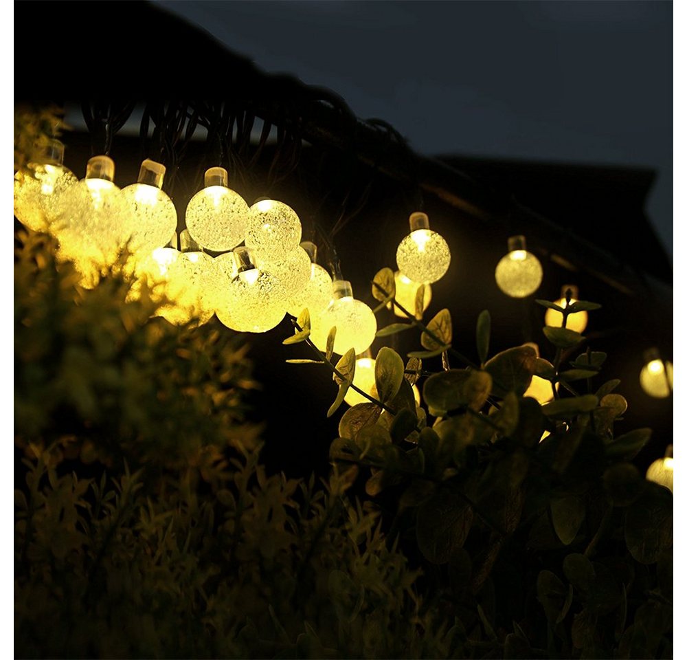 Salcar LED Solarleuchte LED Solarleuchten Garten Kugel Lichterkette Außen Solar Gartenleuchte, Bunt, Warmweiß, Warmweiß, 5M 10LED Lichterkette