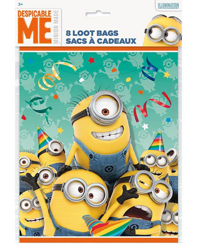 Unique Industries Inc. Geschenkpapier 'Minions' Deko, 8 Geschenktüten 22x18cm Bild 2