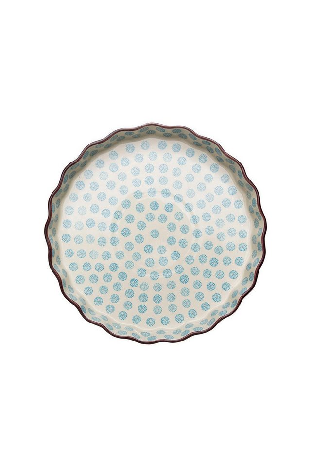 Tranquillo Quicheform aus Steinzeug RETRO rund Ø27x4 cm blau spülmaschinengeeignet Bild 3