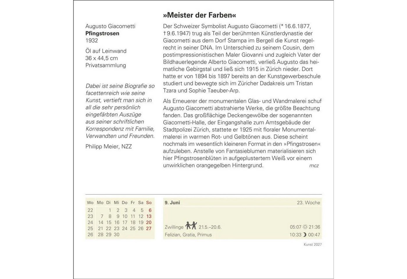 Harenberg Kalender Verlag Abreißkalender Kunst Tagesabreißkalender 2027 - Kulturkalender - Künstler, Werke,... Bild 5