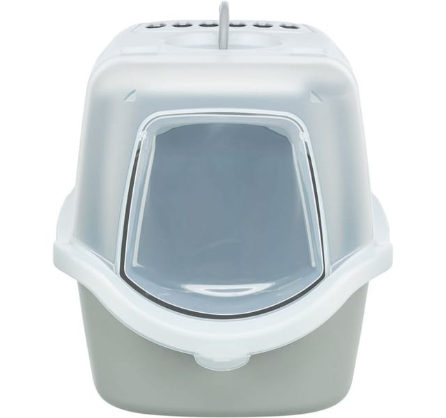 TRIXIE Katzentoilette Katzentoilette Vico Open Top, mit Haube - hellgrau/weiß - 40 × 40 × 56