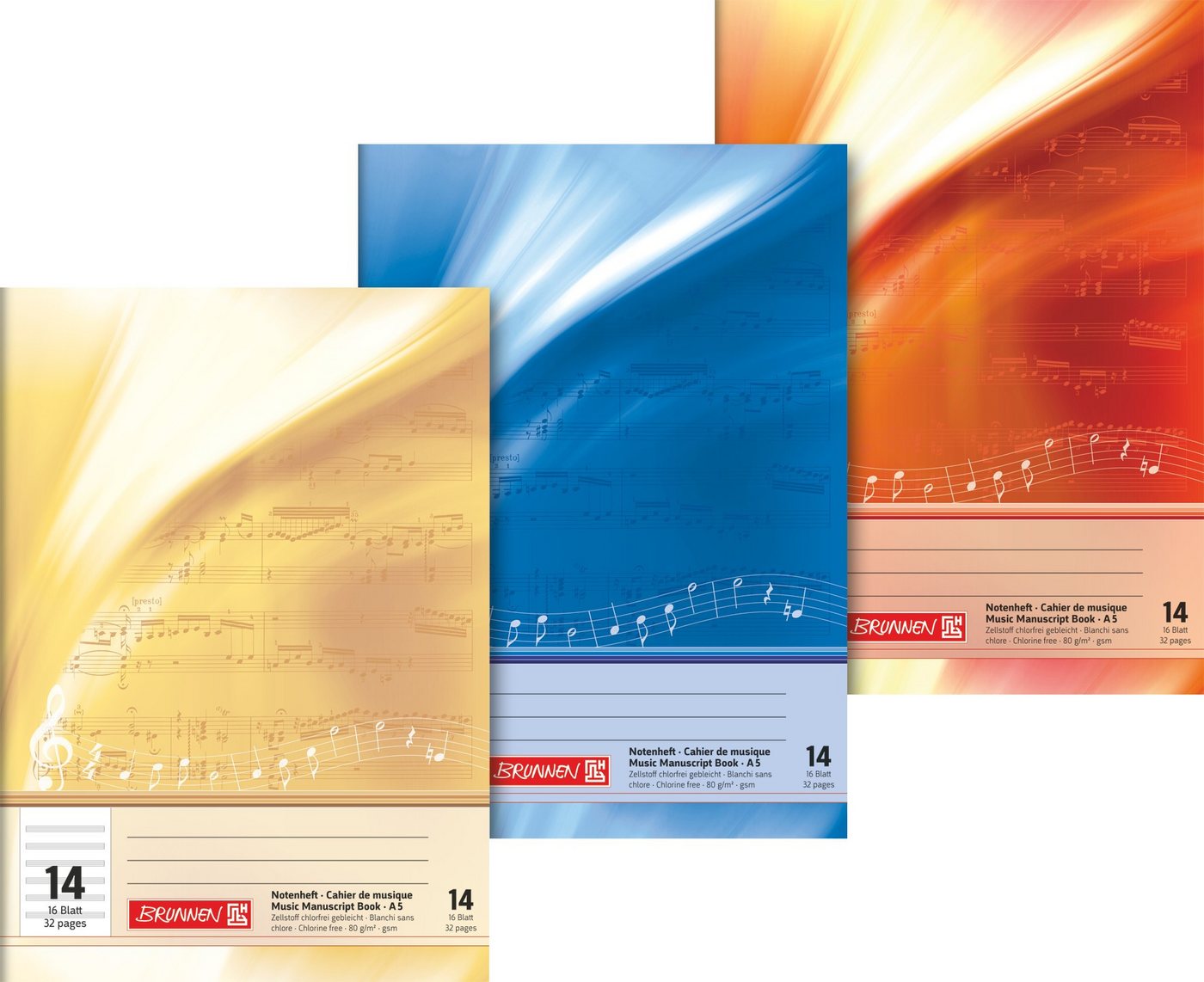 Baier & Schneider Schulheft Notenheft 6-linig Lineatur 14 DIN A5 16 Blatt sortiert Bild 2