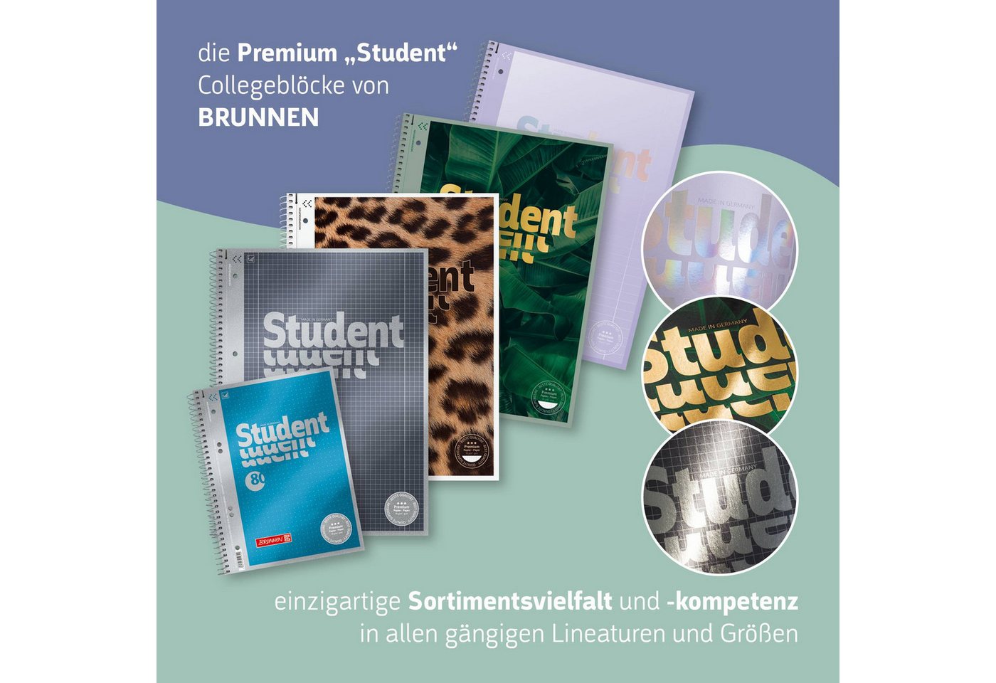 Baier & Schneider Collegeblock Collegeblock Premium Student A4 80 Blatt kariert anthrazit