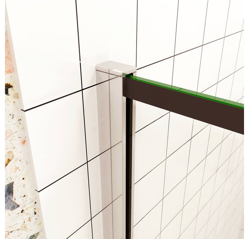 duschspa Duschwand 6mm 190cm Duschkabine Walk in Dusche Trennwand Glas mit Milchstreifen, Einscheibensicherheitsglas, Sicherheitsglas, (Set), Nano Glas Bild 4