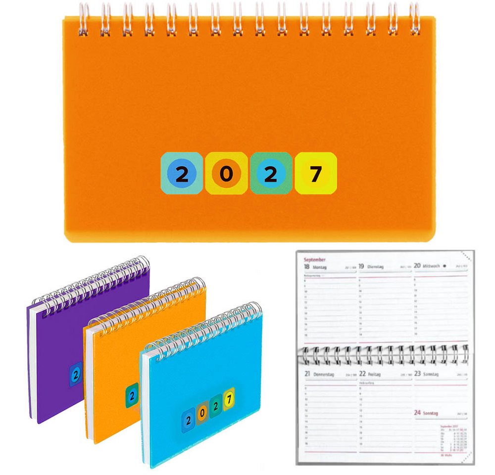 Herlitz Schreibtischkalender Mini Protect 2027 neon-orange