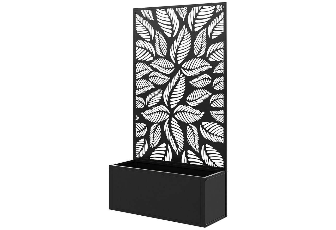 MC Star Hochbeet Großer rechteckiger Pflanzkübel mit Rankgitter und Sichtschutzwand (61 x 23 x 113 cm, schwarz) Bild 2
