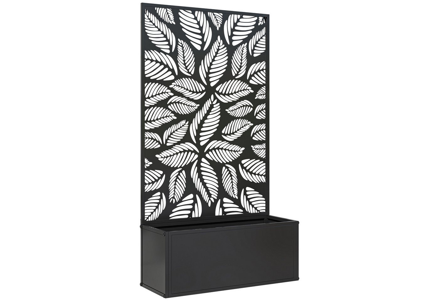 MC Star Hochbeet Großer rechteckiger Pflanzkübel mit Rankgitter und Sichtschutzwand (61 x 23 x 113 cm, schwarz) Bild 5