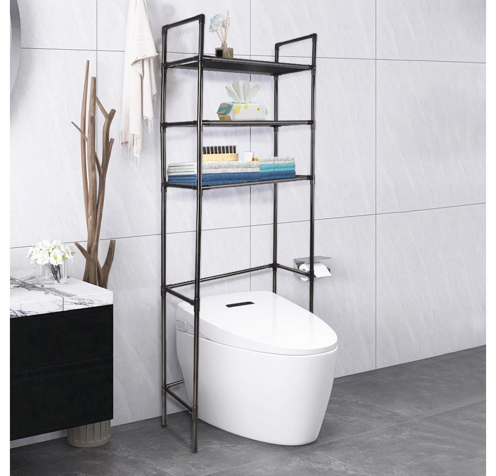 JEOBEST Badregal Toilettenregal, 3-stöckiges Badregal, 1-tlg., Modernes Design, Platzsparend 155 x 48 x 25 cm Bild 2