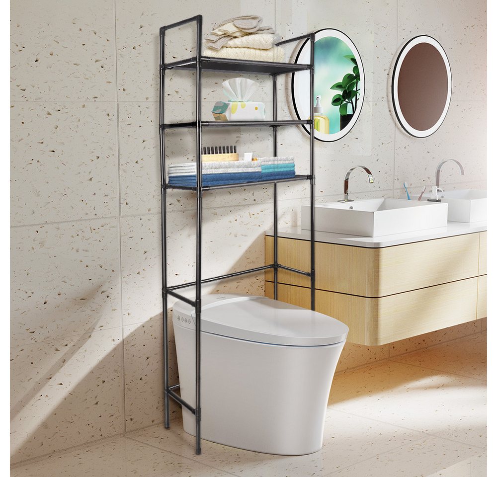 JEOBEST Badregal Toilettenregal, 3-stöckiges Badregal, 1-tlg., Modernes Design, Platzsparend 155 x 48 x 25 cm Bild 3