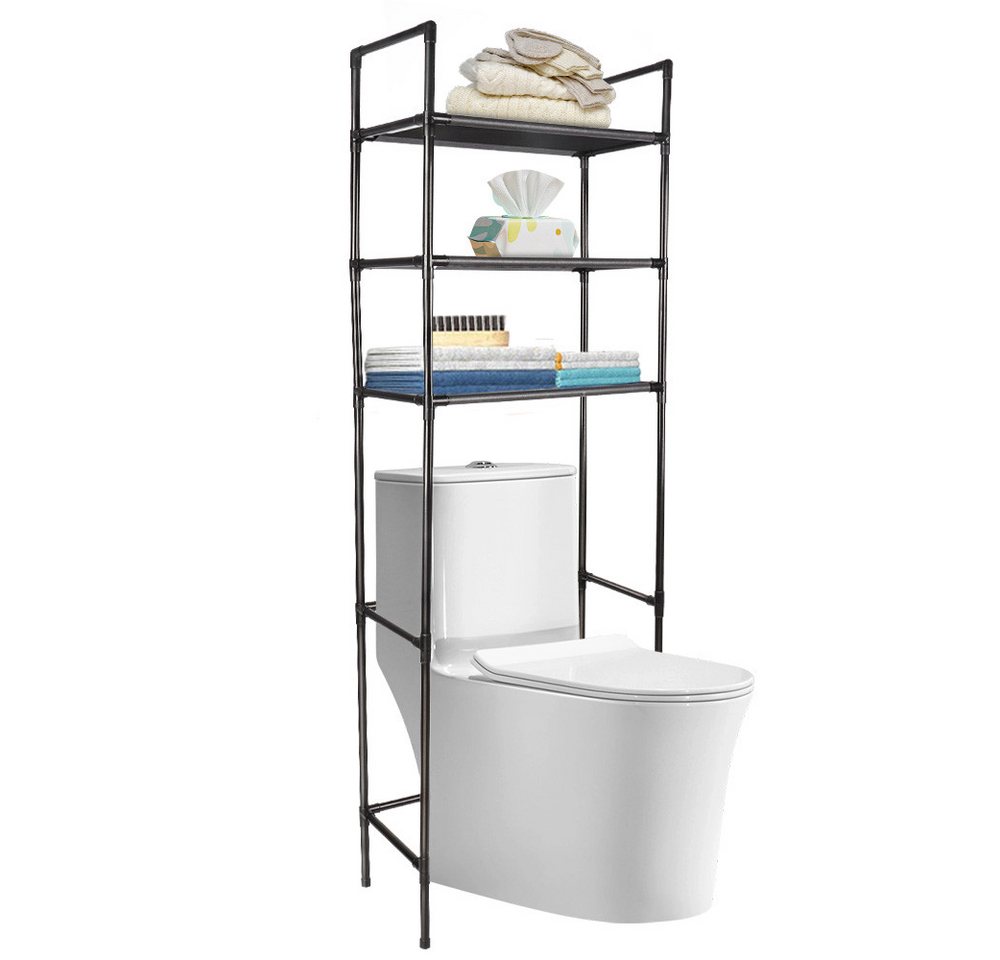 JEOBEST Badregal Toilettenregal, 3-stöckiges Badregal, 1-tlg., Modernes Design, Platzsparend 155 x 48 x 25 cm Bild 4