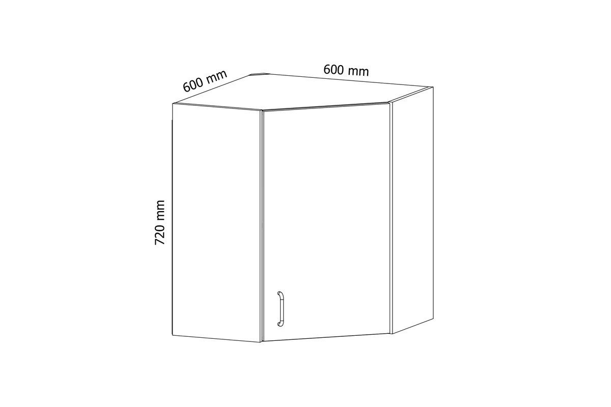 ROYAL24_MARKT Eckhängeschrank - Provence Küchenoberschrank Ecke 60 cm (Packung, 1-St., Serie Provence – G60N) Platzsparend – Elegant – Hochwertig – Modern Bild 5