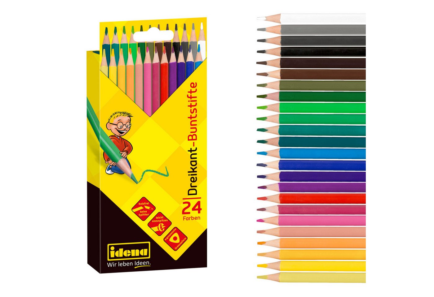 Idena Buntstift Idena Dreikant Buntstifte Holzfrei 24 Stück Bild 3