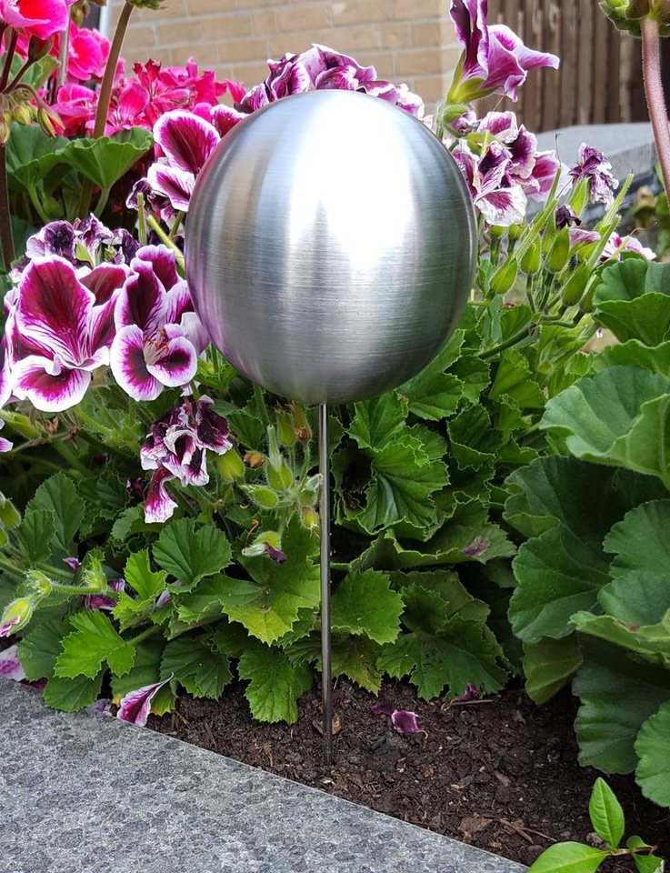 Jürgen Bocker - Gartenambiente Gartenstecker Pflanzstecker 3er Set Edelstahl matt Beetstecker Gartenstecker Bild 2