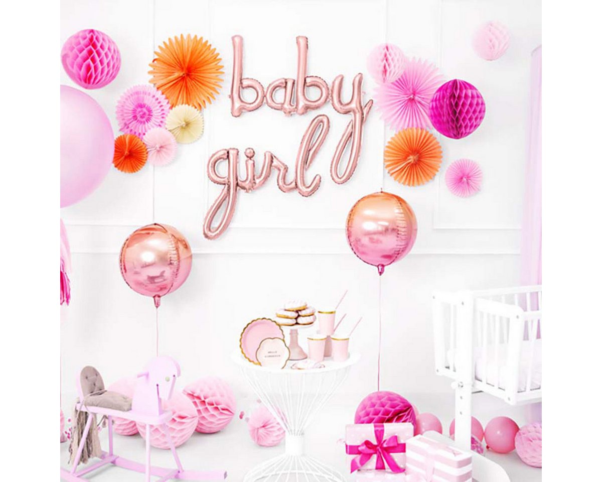 partydeco Girlande Girlande Quasten Creme Pink Rosa, 12Stk./200cm
