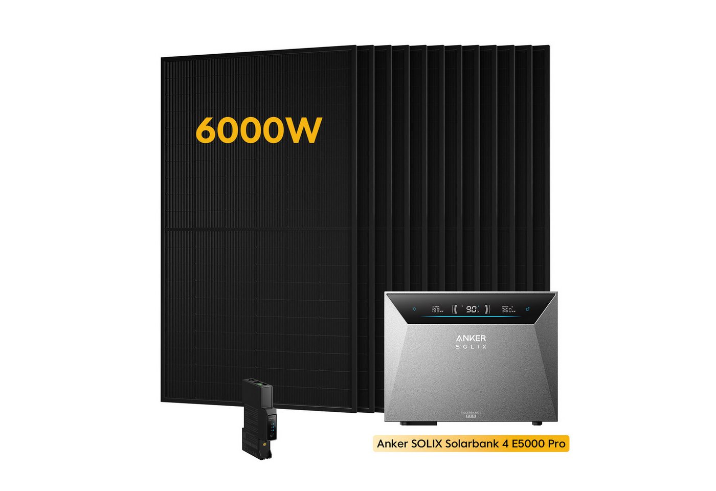 Anker Balkonkraftwerk 6000W Anker SOLIX Solarbank 4 E5000 Pro All-in-One Stromspeicher, (Optional: 0-5 × Anker BP5000 Erweiterungsakku, inkl. Anker Smart Meter Gen 2 und 12 x Sunpro 500W Solarmodule), PV Speicher mit Notstromfunktion Bild 5