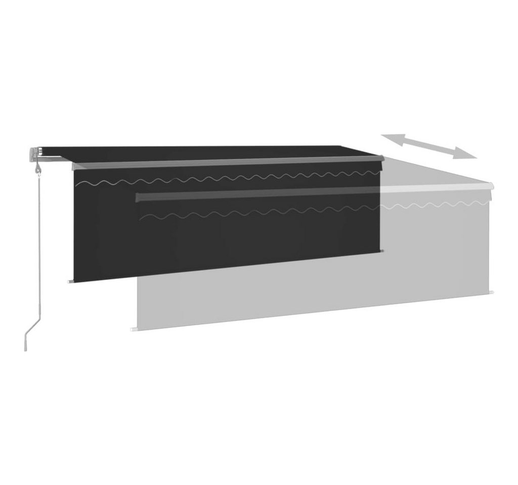 furnicato Markise Einziehbare 4 x 3 m Anthrazit für deinen Außenbereich UV-beständiges Sonnenschutz-Tuch mit Fernbedienung und Handkurbel Bild 3