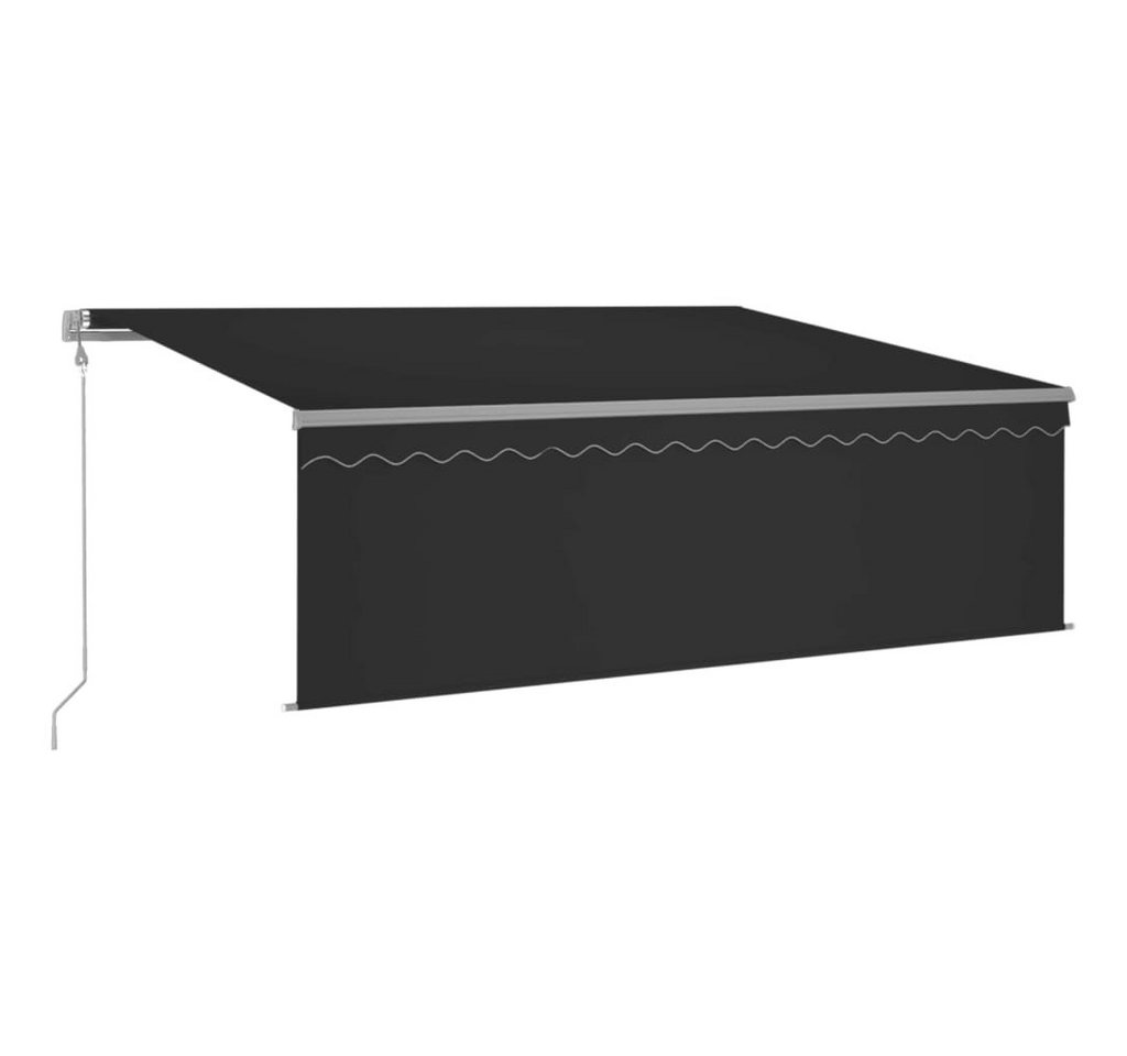 furnicato Markise Einziehbare 4 x 3 m Anthrazit für deinen Außenbereich UV-beständiges Sonnenschutz-Tuch mit Fernbedienung und Handkurbel Bild 5