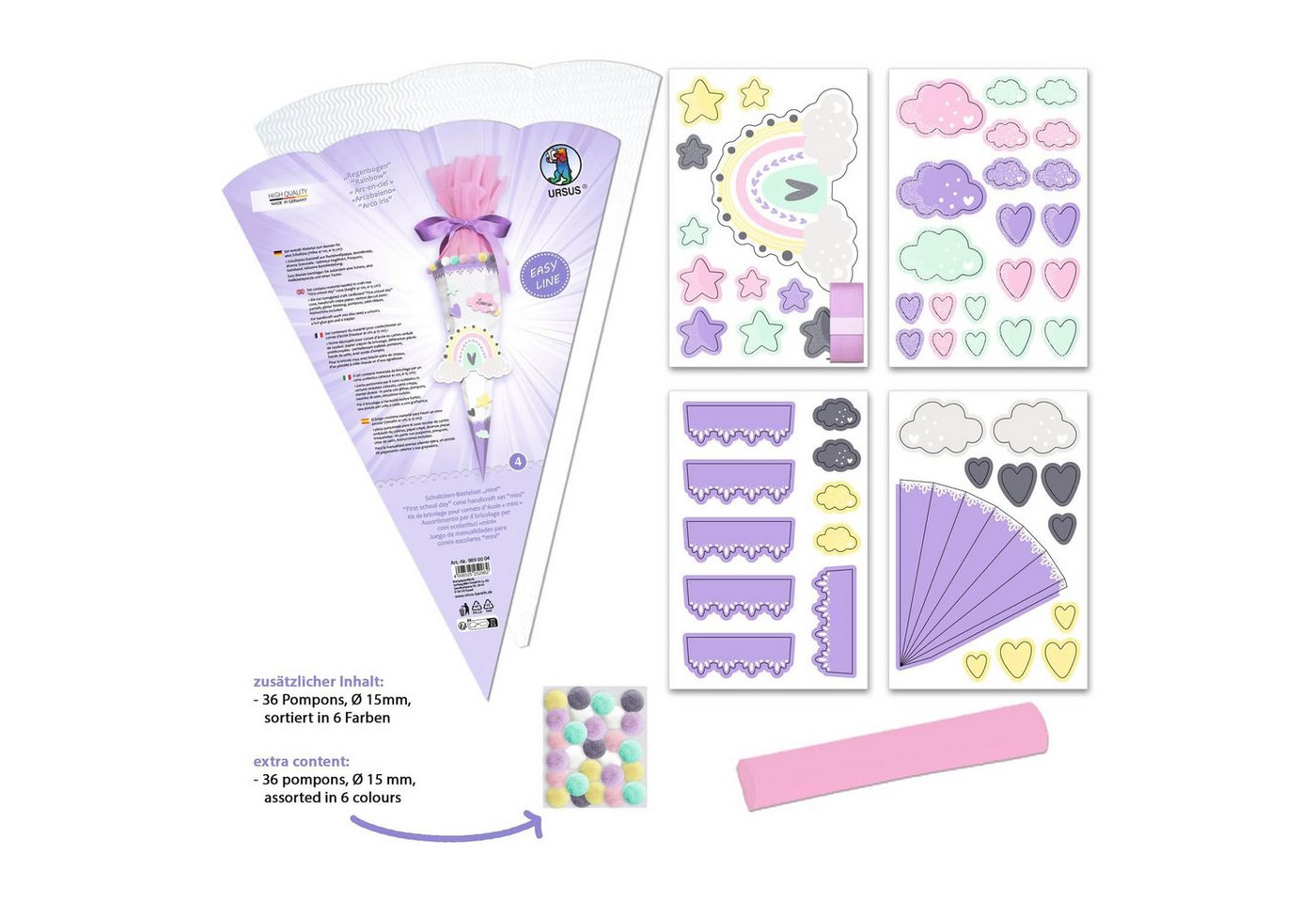 Ursus - Ludwig Bähr Schultüte Ursus Schultüten Bastelset EASY LINE MINI "REGENBOGEN" 41cm