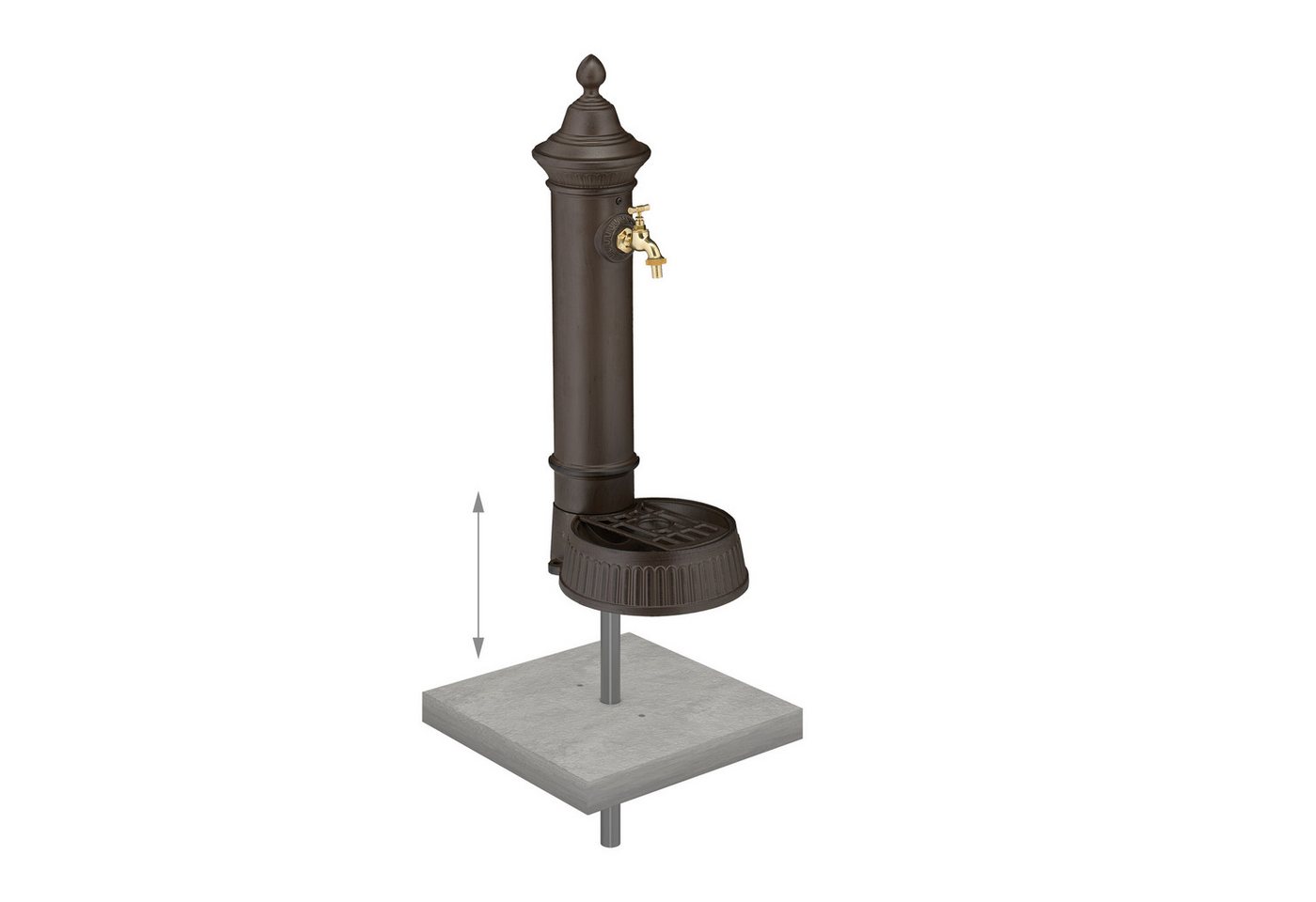 relaxdays Gartenbrunnen Standbrunnen antik 72 cm, 26 cm Breite, (1 tlg) Bild 2