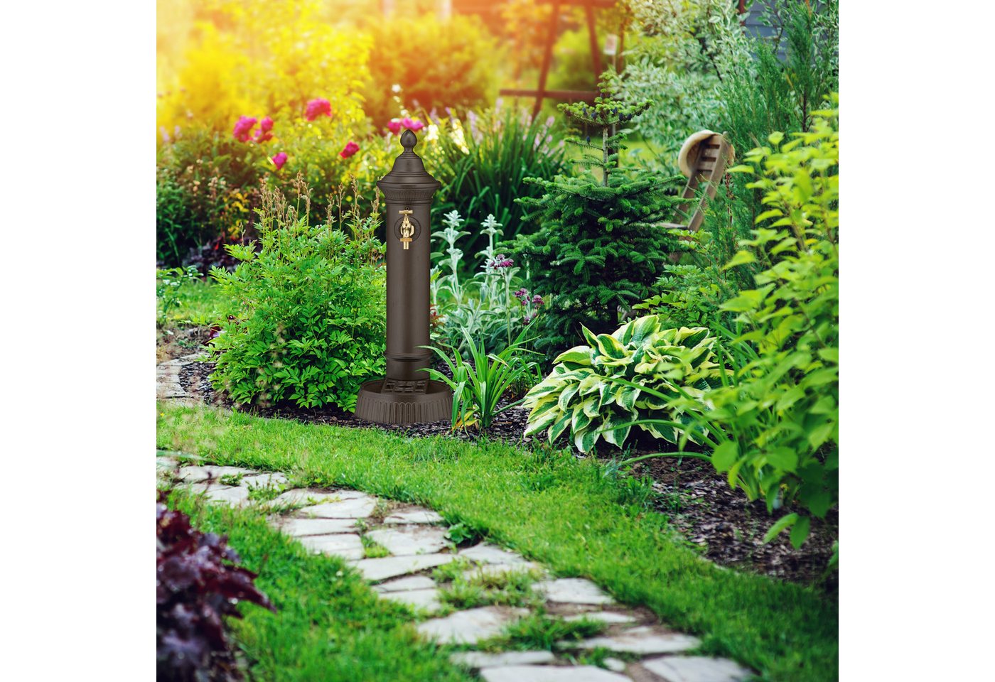relaxdays Gartenbrunnen Standbrunnen antik 72 cm, 26 cm Breite, (1 tlg) Bild 3