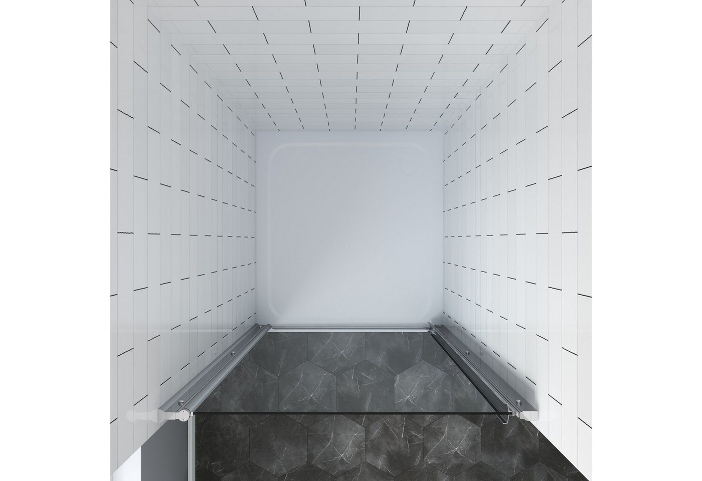 AQUABATOS Dusch-Drehtür Nische Duschtür Drehtür mit Hebe-und Senkfunktion Klar Duschabtrennung, 86x188,5 cm, Einscheibensicherheitsglas, Chromoptik Nischentür mit Integrierter Aluminiumgriff 6mm Duschwand