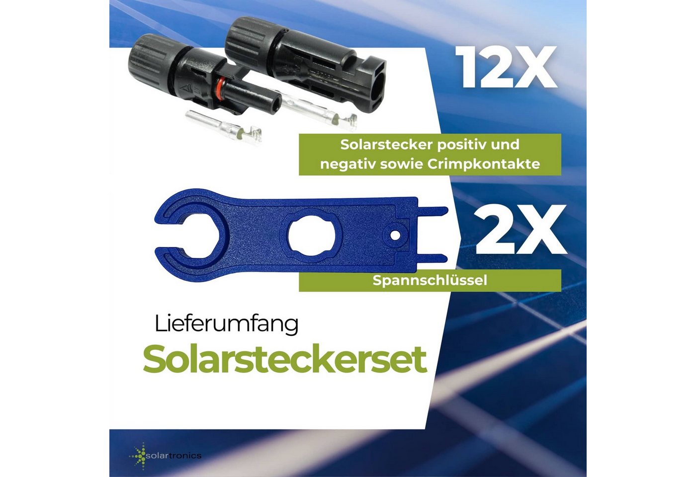 solartronics Solarmodul 5-100 Paar Solarstecker Solar-Spannschlüssel Set, Wasserdicht, (12-St) Bild 5