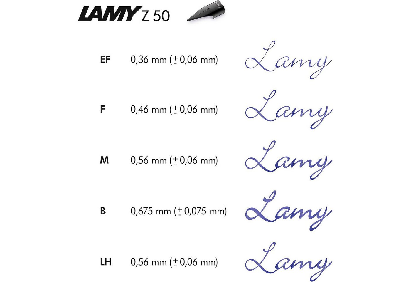 LAMY Füllhalter LAMY Feder Z50 schwarz Stärke M für Linkshänder