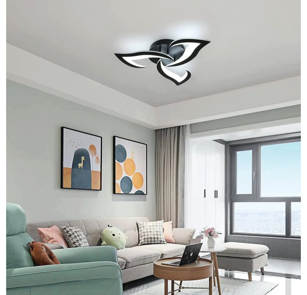 Riserva Wandleuchte Moderne Deckenleuchte im Schwalbenschwanz-Design,schwarz,36W LED 6500K