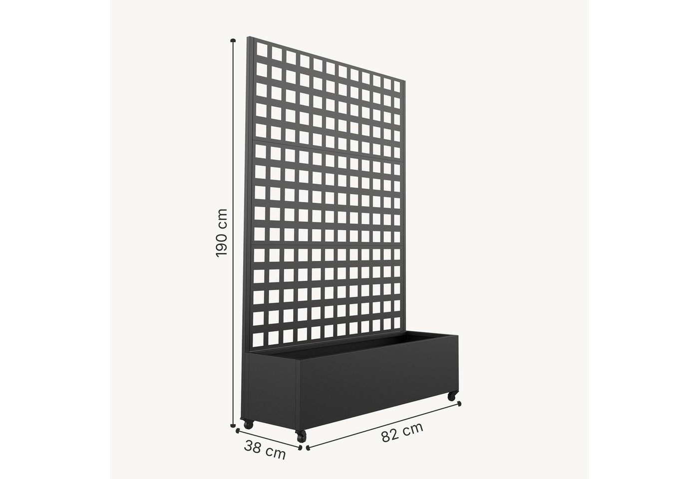 casa.pro Blumenkasten, mit Trennwand »Toma« Rankhilfe Stahl 190x82x38 cm Schwarz Bild 5