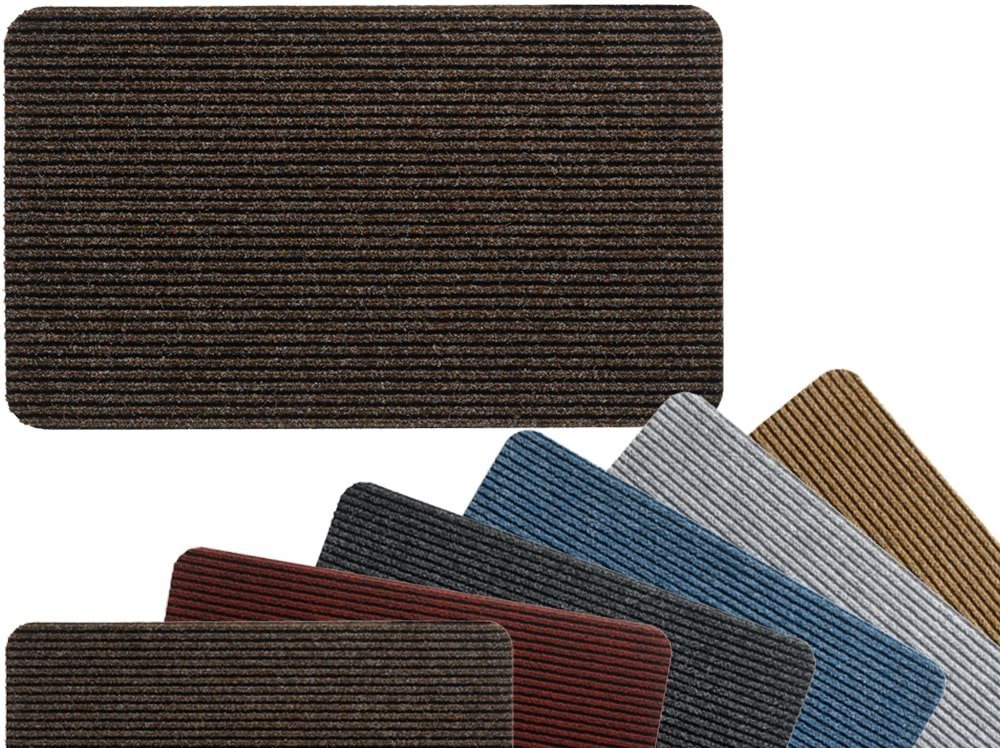 matches21 HOME & HOBBY Fußmatte Nadelfilz Fussabtreter Rot als 40x60 cm Türmatte, rechteckig, Höhe: 5 mm, Rutschfeste Rips-Matte als reinigungsstarke innen Sauberlaufmatte Bild 2