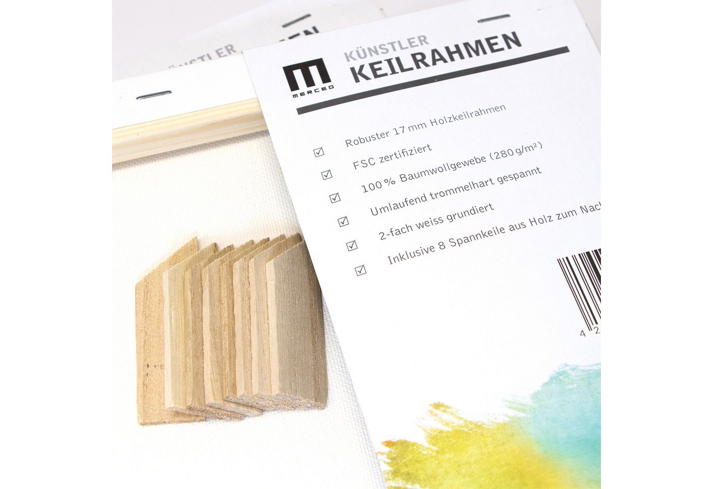 M MERCEO Leinwand, 10er-Set Leinwand 13x18cm (zum Bemalen, Baumwolle, Keilrahmen,280g/m) Bild 2